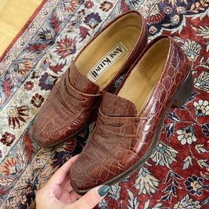 Faux croc loafers